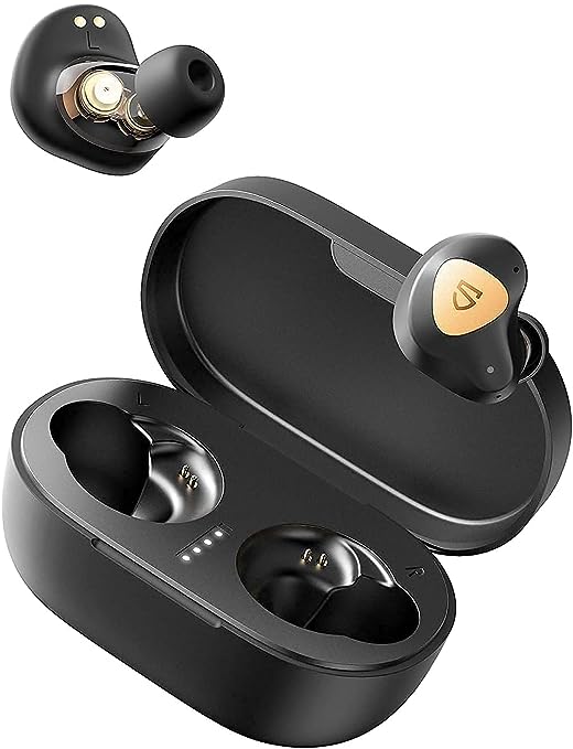 SOUNDPEATS TruEngine SE True Wireless Earbuds Bluetooth 5.0 in-Ear Headphones, Earphones Built-in Mic, 500 mAh Battery, 27 Hours Playtime, Qualcomm AptX HD Audio, IPX5 Sweat-Proof (Black) SOUNDPEATS TruEngine SE True Wireless Earbuds Bluetooth 5.0 in-Ear Headphones, Earphones Built-in Mic, 500 mAh Battery, 27 Hours Playtime, Qualcomm AptX HD Audio, IPX5 Sweat-Proof (Black)
